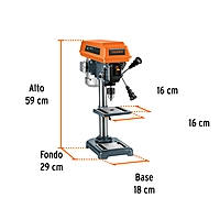 Taladro de piso 8", 1/3 HP (250 W), broquero 1/2", Truper TAPI-8 / 16174