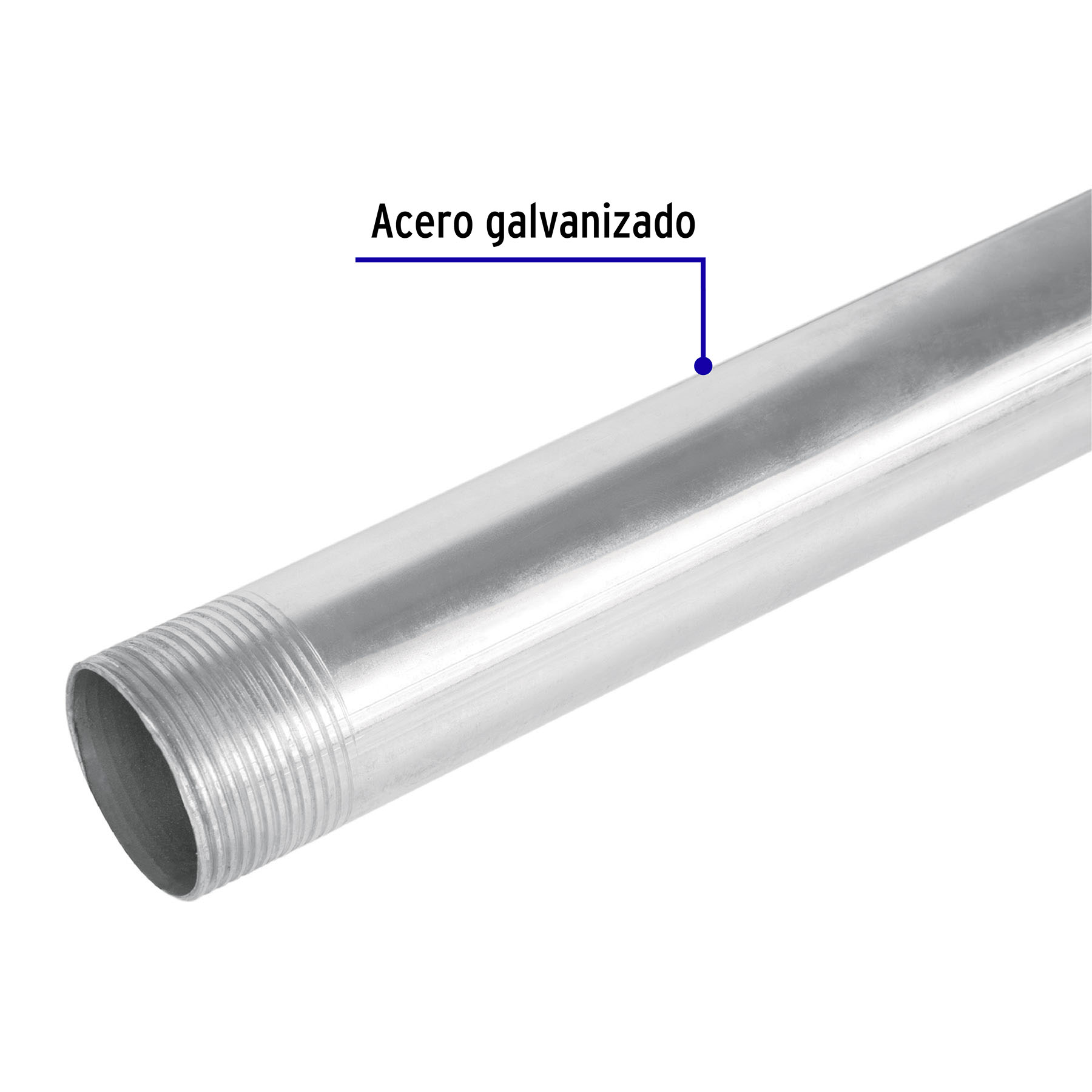 Instalacion de tuberia conduit 3/4" galvanizado 1 metro, pared delgada