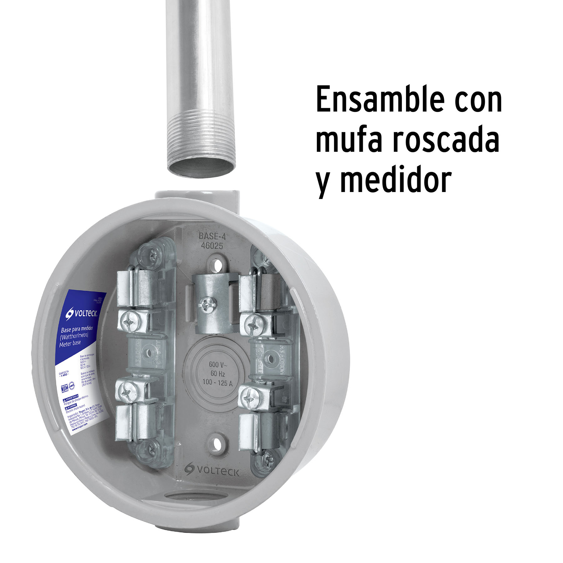 Instalacion de tuberia conduit 3/4" galvanizado 1 metro, pared delgada