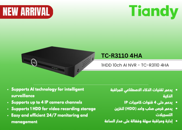 TC-R3110 4HA -  1 HDD AI NVR