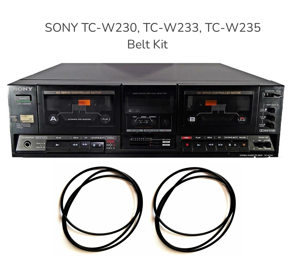 SONY TC-W230, TC-W233, TC-W235 Cassette Belt kit SONY TC-W230, TC-W233, TC-W235 Cassette Belt kit