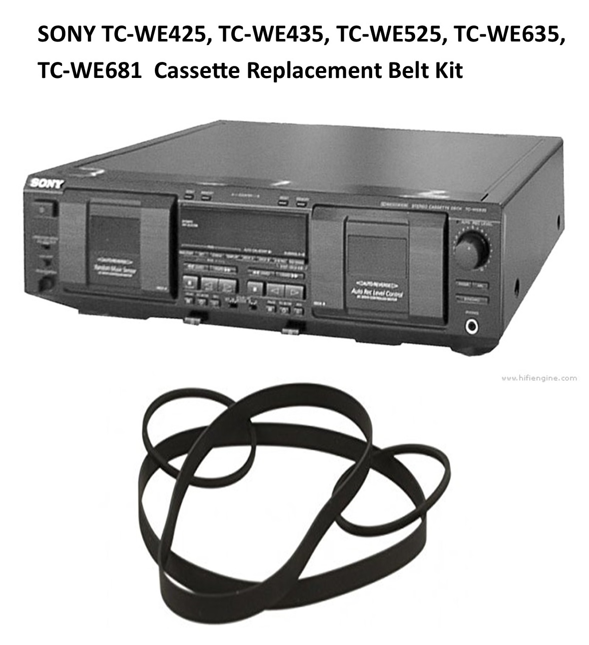 SONY TC-WE425, TC-WE435, TC-WE635, TC-WE681 Cassette Belt Kit SONY TC-WE425, TC-WE435, TC-WE635, TC-WE681 Cassette Belt Kit
