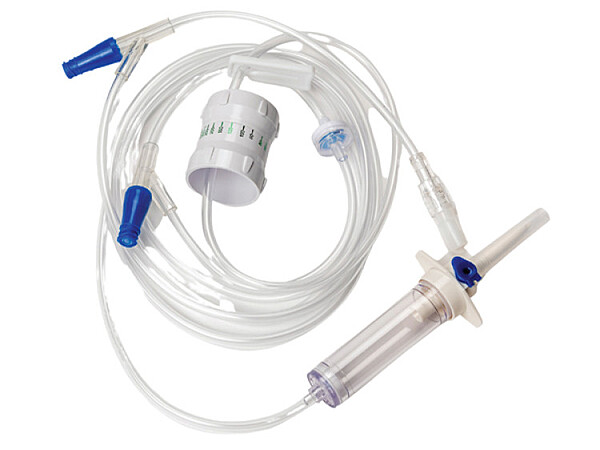 Primary IV Administration Set TrueCare™ Gravity 2 Ports 10 Drops / mL Drip Rate 15 Micron Filter 100 Inch Tubing Solution Flow Regulator