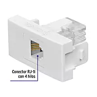 Toma de teléfono, línea Oslo, color blanco - TE-OB / 48327