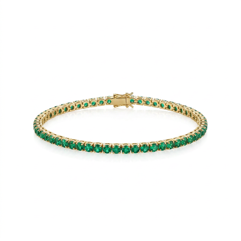 14K TENIS ESMERALDA 2.36CT YG