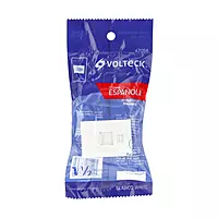 Toma de teléfono, 1.5 módulos, línea Española, color blanco - TE15-EB / 47056