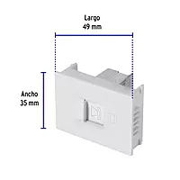Toma de teléfono, 1.5 módulos, línea Española, color blanco - TE15-EB / 47056