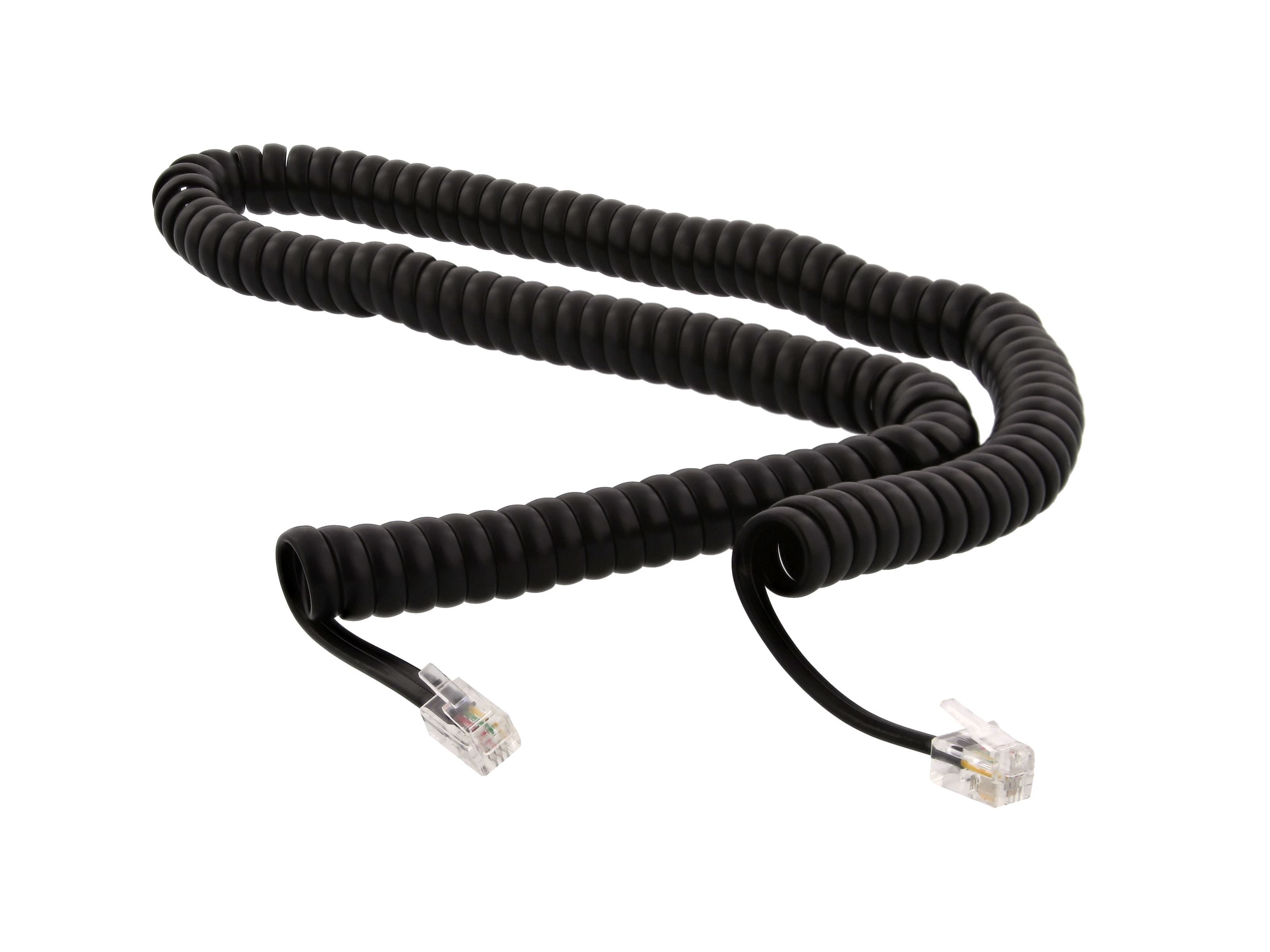 Coiled Black Telephone Handset Cord Coiled Black Telephone Handset Cord
