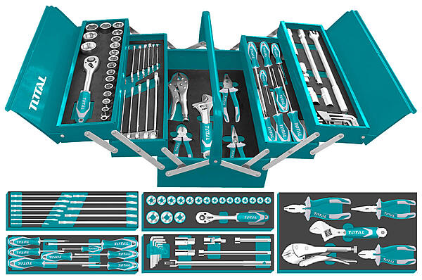 TOTAL 59PCS Tool Chest Set (THTCS12591) Complete Mechanics Tool Kit