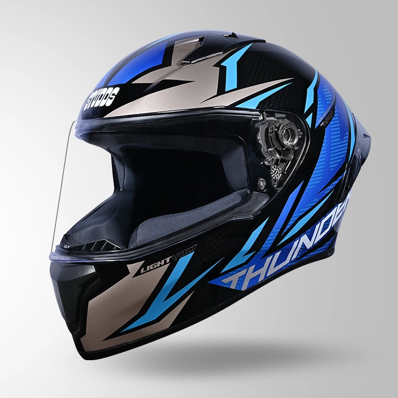 STUDDS THUNDER D1 LIGHTVOLT D1 BLACK N1 BLUE C/V 600 MM WITH SPOILER AND MIRROR VISOR