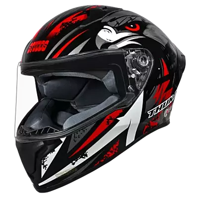 STUDDS THUNDER FENIX BLACK GREY N2 RED C/V XL WITH SPOILER