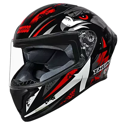 STUDDS THUNDER FENIX MATT BLACK GREY N2 RED C/V XL WITH SPOILER