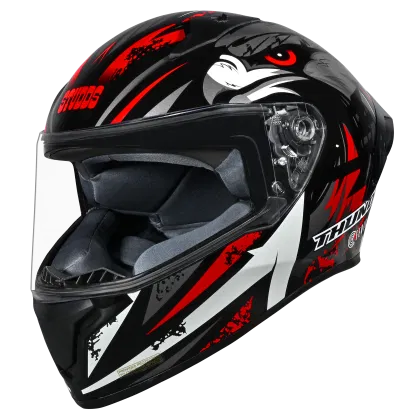 STUDDS THUNDER FENIX BLACK GREY N2 RED C/V L WITH SPOILER