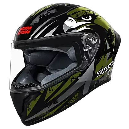STUDDS THUNDER FENIX BLACK N3 GREEN C/V L WITH SPOILER