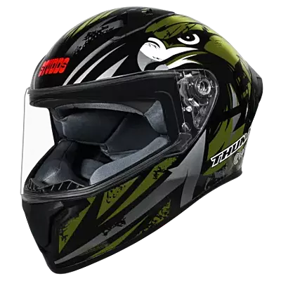 STUDDS THUNDER FENIX BLACK N3 GREEN C/V XL WITH SPOILER
