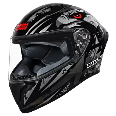 STUDDS THUNDER FENIX MATT BLACK N4 GREY C/V 600 MM WITH SPOILER