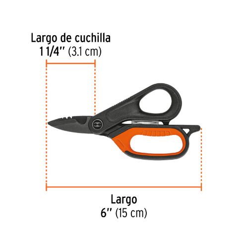 Tijera 6' electricista, óxido negro,acero inoxidable, EXPERT-TIEL-6X / 103717