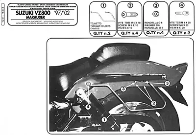 KAPPA SUZUKI SOFT PANNIER BRACKET TK251 - VZ 800 Marauder (97-02)
