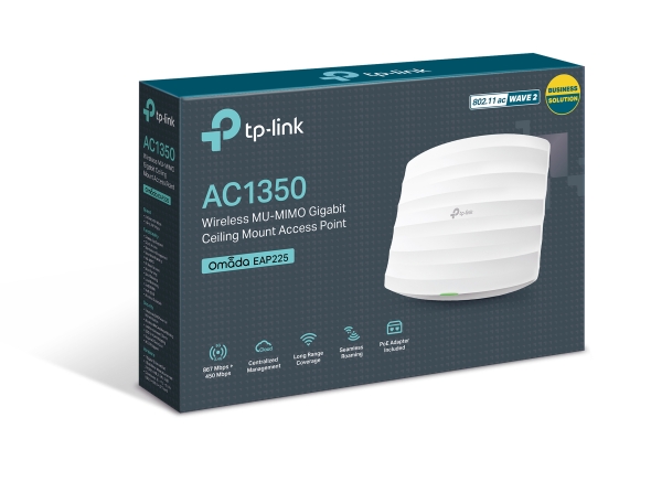TP-Link AC1350 Wireless MU-MIMO Gigabit Ceiling Mount Access Point - TL-EAP225 TP-Link AC1350 Wireless MU-MIMO Gigabit Ceiling Mount Access Point - TL-EAP225