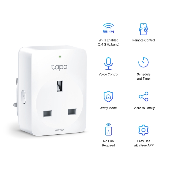 TP-Link Mini Smart Wi-Fi Socket - TL-TAPO P100 (1-PACK) TP-Link Mini Smart Wi-Fi Socket - TL-TAPO P100 (1-PACK)
