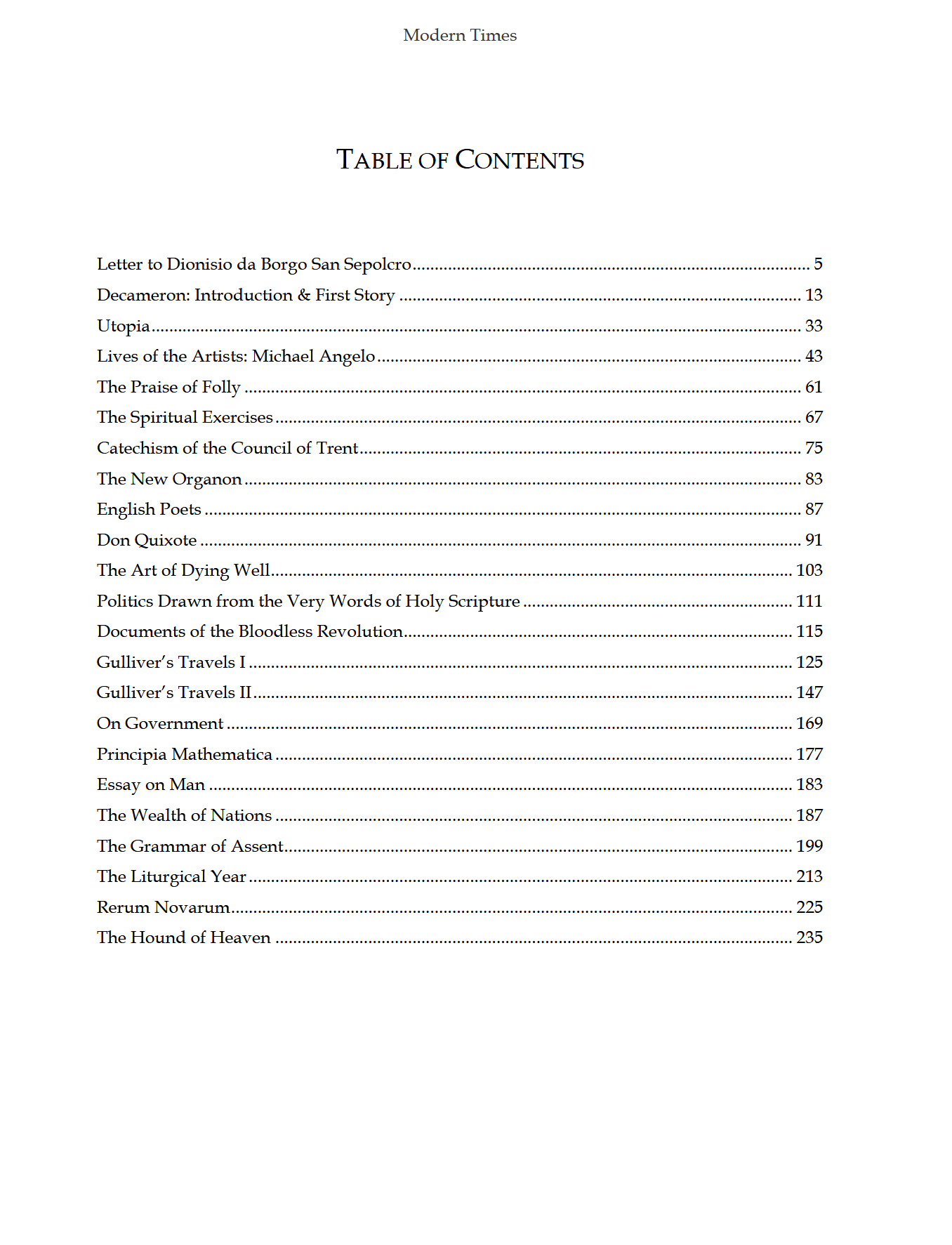 Modern Times READER: Traditio Nostra III Modern Times READER: Traditio Nostra III