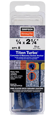 Simpson Strong-Tie Mechanical Anchors 8 CLAM Titen Turbo FLAT Simpson Strong-Tie Mechanical Anchors 8 CLAM Titen Turbo FLAT