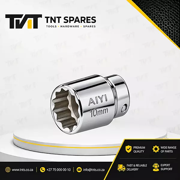 10mm AIYI 1/2-Inch Drive 12-Point Bi-Hex Short Socket