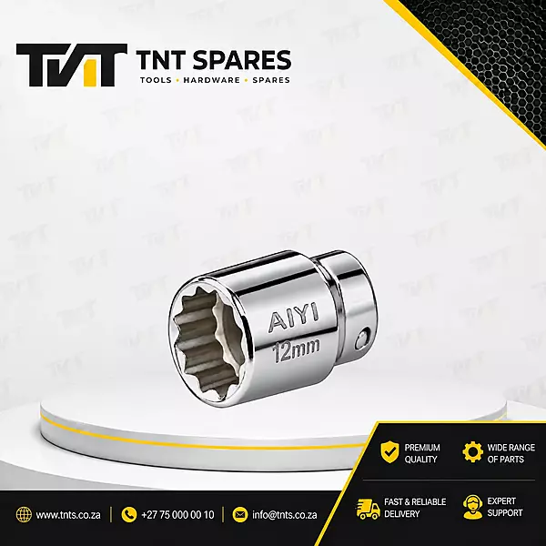 12mm AIYI 1/2-Inch Drive 12-Point Bi-Hex Short Socket