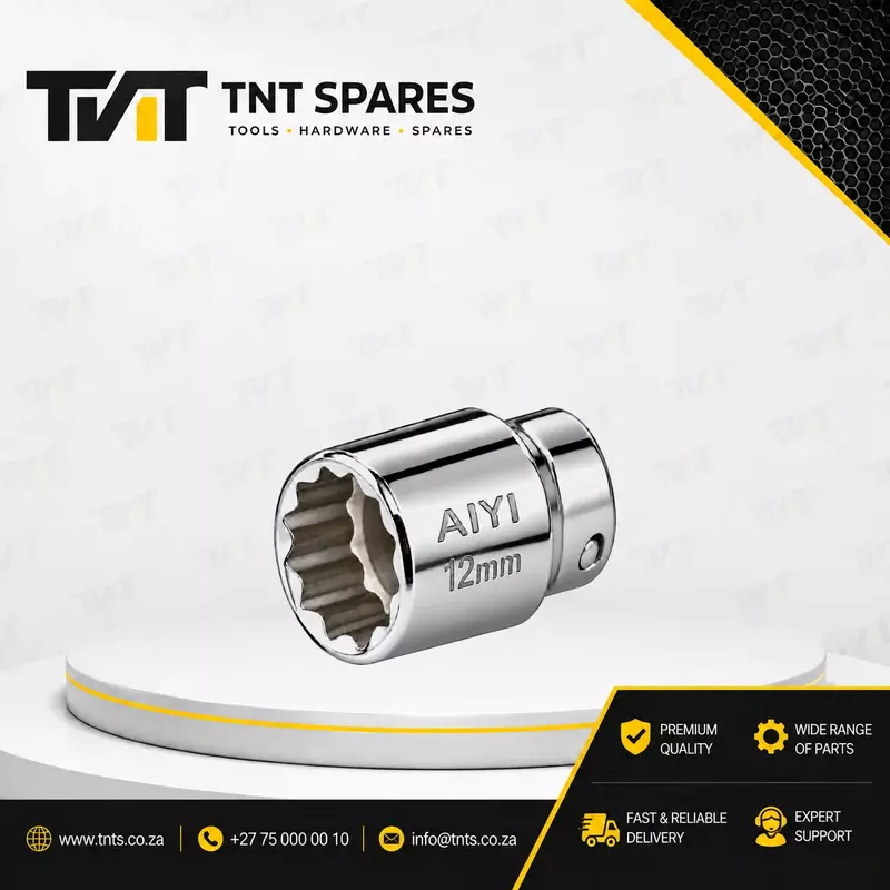 12mm AIYI 1/2-Inch Drive 12-Point Bi-Hex Short Socket