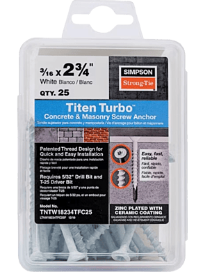 Simpson Strong-Tie Mechanical Anchors 25 TUB Titen Turbo FLAT Simpson Strong-Tie Mechanical Anchors 25 TUB Titen Turbo FLAT