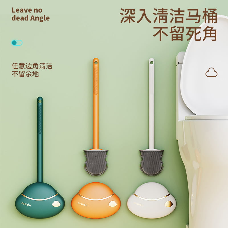 SILICON FANCIFUL TOILET BRUSH WITH STICKER