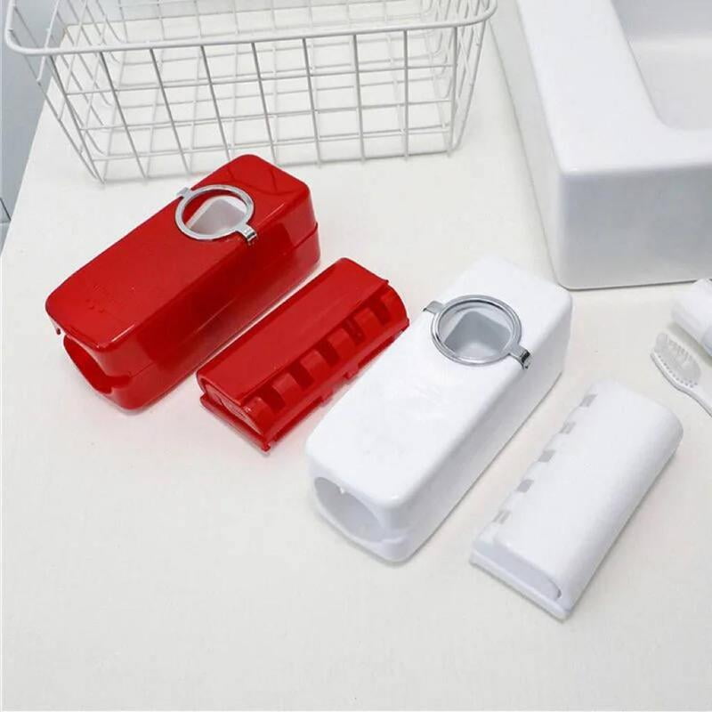 TOOTH PASTE DISPENSER WITH STORAGE FOR TOOTH BRUSHES
