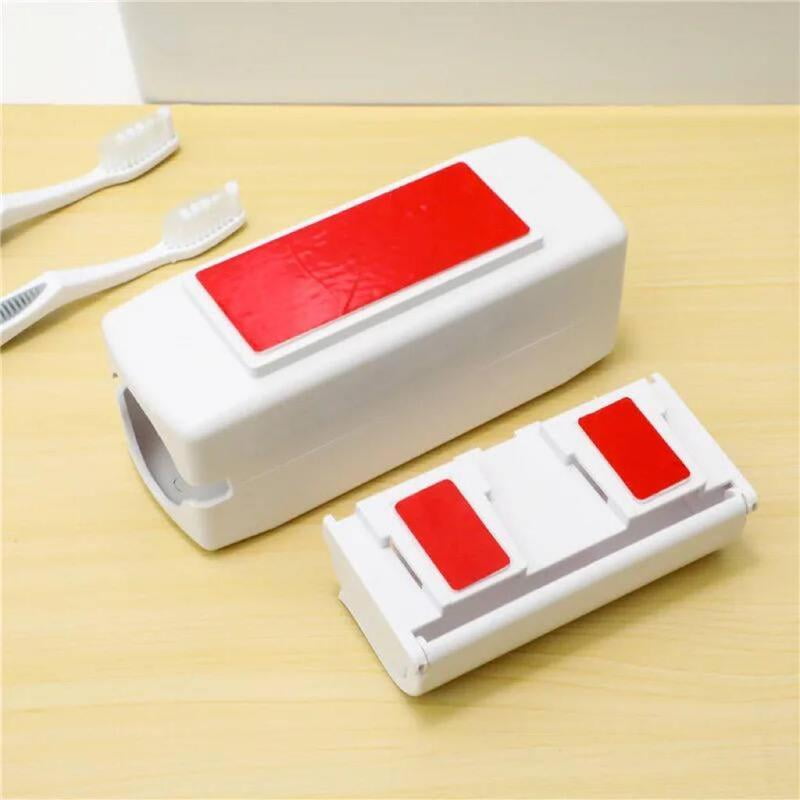 TOOTH PASTE DISPENSER WITH STORAGE FOR TOOTH BRUSHES