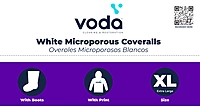 White Microporous Coveralls Voda