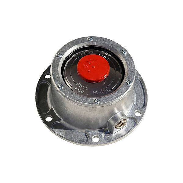 6-Hole Aluminum Trailer Hub Cap With Rubber Vent Plug (5.5" Bc)