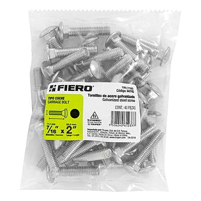 Bolsa con 30 tornillos 7/16' x 2-1/2' tipo coche - TORC-7/16X2-1/2 / 44741