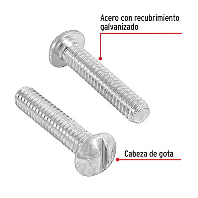 Bolsa con 100 tornillos 1/4 'x 1-1/4' tipo estufa - TORE-1/4X1-1/4 / 44627