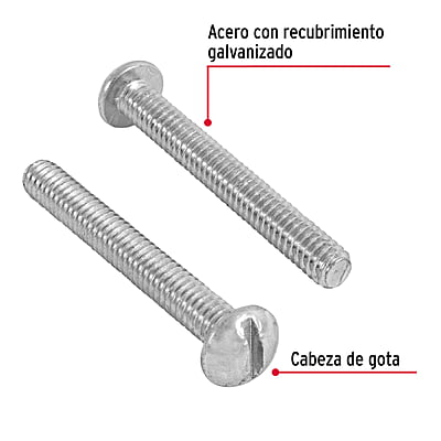 Bolsa con 50 tornillos 1/4 'x 2' tipo estufa - TORE-1/4X2 / 44629