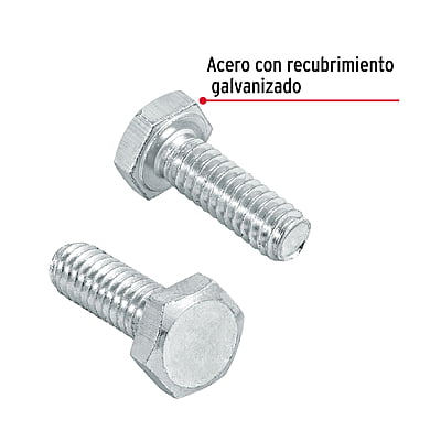 Bolsa con 100 tornillos 1/4' x 3/4' tipo máquina - TORM-1/4X3/4 / 44557