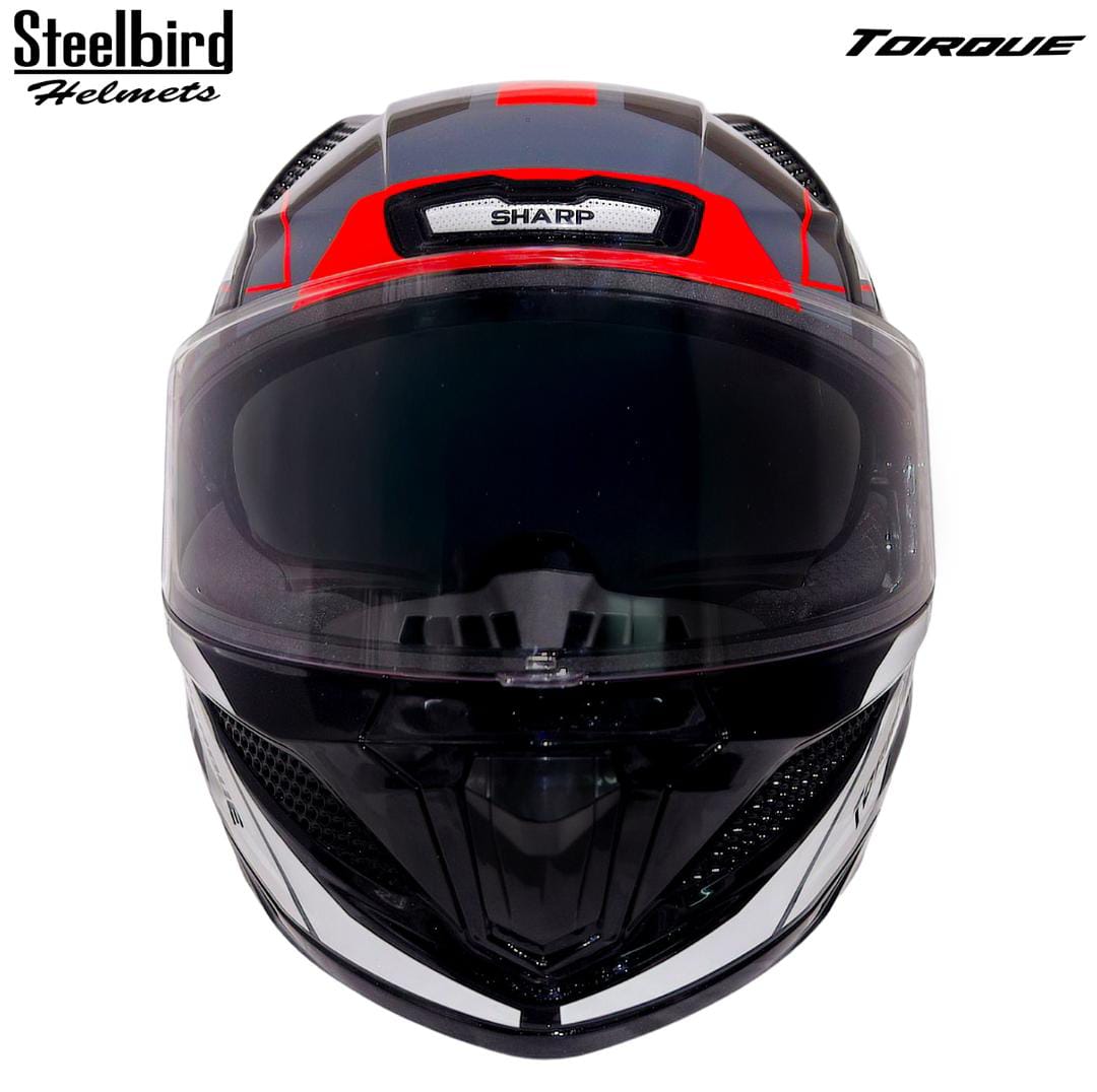 STEELBIRD SBH-25 SHARP ISS MATT TORQUE BLACK/RED WHITE C/V 600 MM STEELBIRD SBH-25 SHARP ISS MATT TORQUE BLACK/RED WHITE C/V 600 MM
