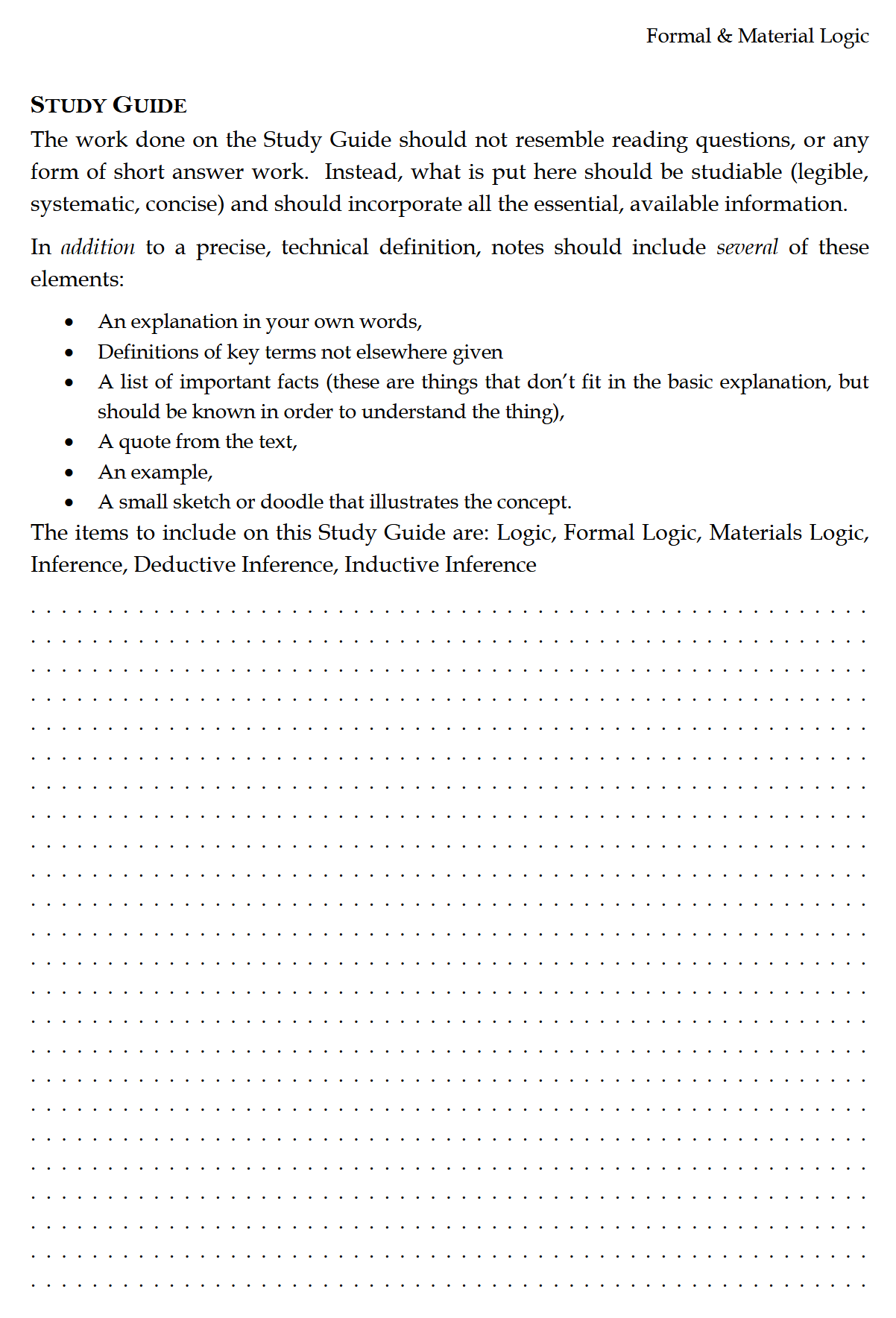 Advanced Logic Workbook: Trivium Studies II Advanced Logic Workbook: Trivium Studies II