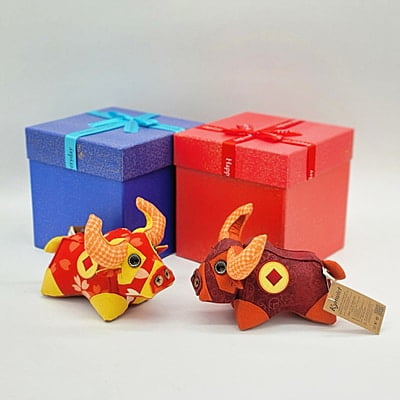 Trâu Thịnh Vượng Nhỏ- Thủ Công Nhồi Bông, Vải Cotton