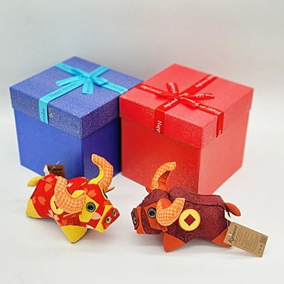 Trâu Thịnh Vượng Nhỏ- Thủ Công Nhồi Bông, Vải Cotton