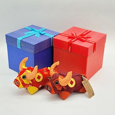 Trâu Thịnh Vượng Nhỏ- Thủ Công Nhồi Bông, Vải Cotton