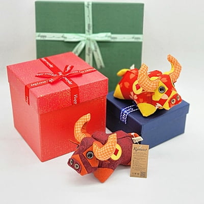 Trâu Thịnh Vượng Nhỏ- Thủ Công Nhồi Bông, Vải Cotton