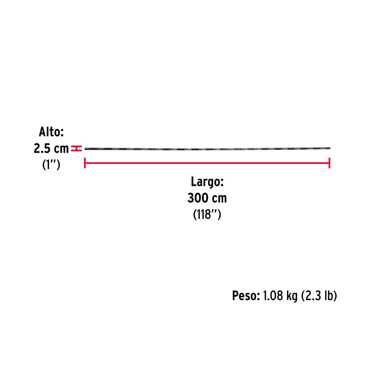 Tubo redondo de 3.0 m negro para closet, HERMEX-TR-530N / 46581