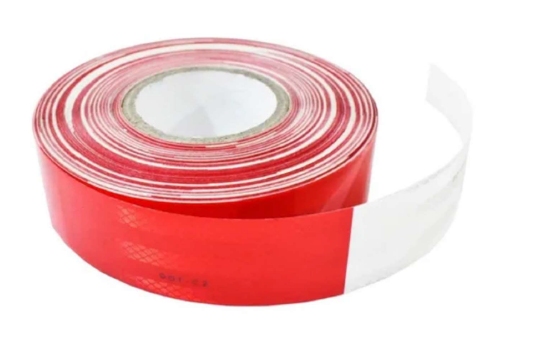 CINTA REFLEJANTE BLANCO / ROJO 2" X 45 MTS