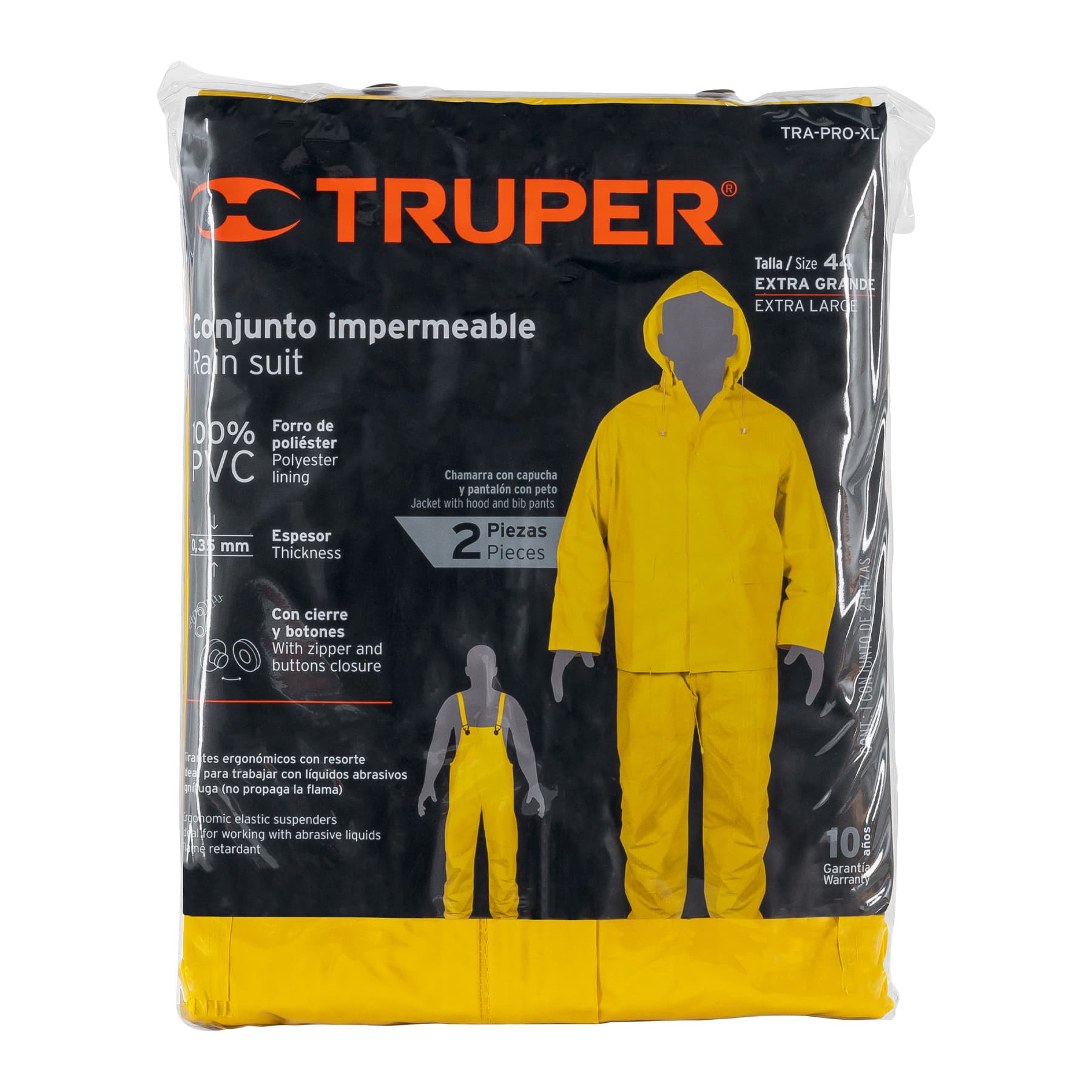 Conjunto impermeable, talla extra grande, PVC - TRA-PRO-XL / 14420