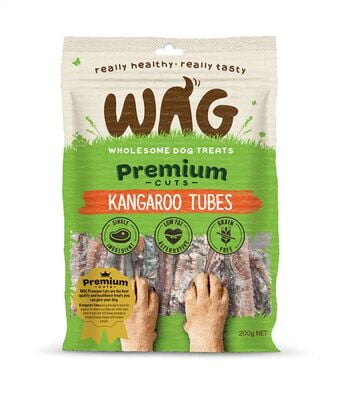 Wag Premium Cuts Kangaroo Tubes Dog Treats 50G Wag Premium Cuts Kangaroo Tubes Dog Treats 50G