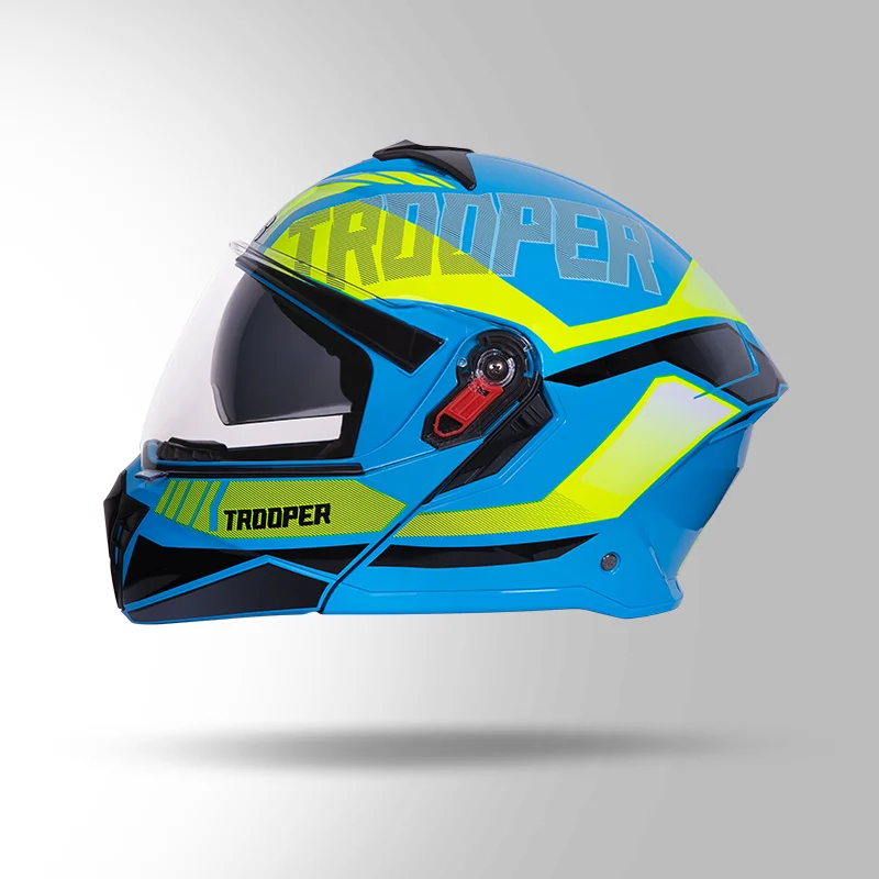 STUDDS TROOPER D1 MATT BLUE N5 YELLOW D/V (L)